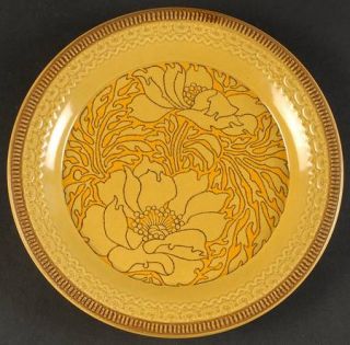 Franciscan Amapola Salad Plate, Fine China Dinnerware   Mustard Body,Embossed Ri