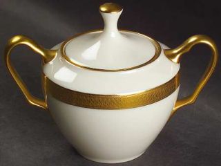 Lenox China Lowell (Gold Backstamp) Sugar Bowl & Lid, Fine China Dinnerware   Pr