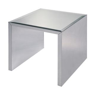 Modern Mirrored Finish Square Accent Table