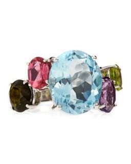 Oval Multi Stone Ring, Size 6.5