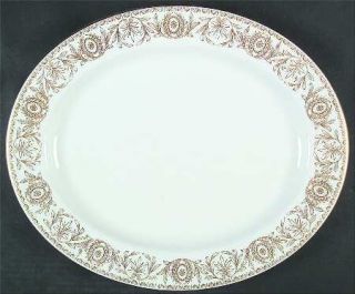 Royal Worcester Pompadour Gold/White 15 Oval Serving Platter, Fine China Dinner