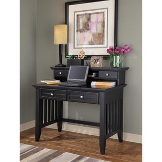 Arts And Crafts Black Student Desk/ Hutch (BlackMaterials Poplar Solids and engineered woodFinish BlackSpecial features Cable accessibility, two storage drawers, open shelfType of desk Student Number of drawers Four (4)Number of shelves One (1)Dimen