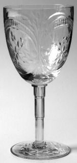 Duncan & Miller 111 4 Water Goblet   Stem 111,Cut,Circles/Floral,Ribbed Stem