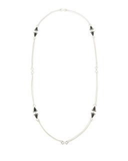 Spike Gray Cats Eye Long Necklace