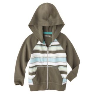 Cherokee Infant Toddler Boys Striped ZipUp   Olive 3T