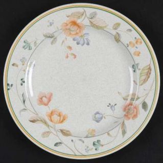 Savoir Vivre Secret Garden Salad Plate, Fine China Dinnerware   Pink/Peach/Gray