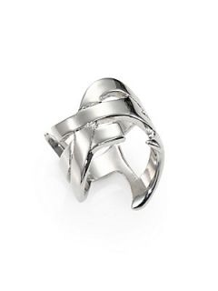 Saint Laurent Monogramme Bague Ring/Silvertone   Silver