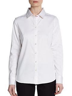 Maria Stretch Cotton Dress Shirt   White