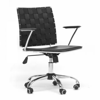 Vittoria Black Leather Modern Office Chair