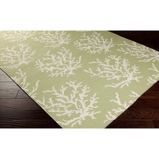 Handwoven Horizon Lettuce Leaf Abstract Wool Rug (2 X 3)