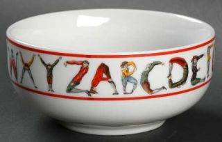 Sadek Hotch Potch Alphabet Childs Bowl, Fine China Dinnerware   Men In Shape Of