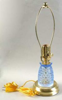 Imperial Glass Ohio Laced Edge Blue Opalescent (Katy) Electric Lamp W/Shade HC  