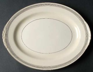 Homer Laughlin  Greek Key 11 Oval Serving Platter, Fine China Dinnerware   Eggs