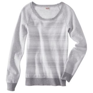 Mossimo Supply Co. Juniors Striped Scoop Neck Sweater   Gray XXL(19)