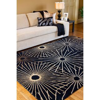 Hand tufted Brown Contemporary Mayflower Wool Abstract Rug (5 X 8)
