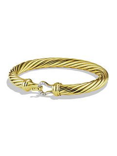 David Yurman Cable Buckle Bracelet with Diamonds in Gold   Gold
