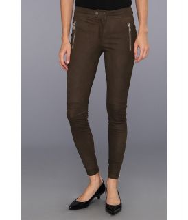 Rebecca Taylor Leather Moto Pant Womens Dress Pants (Olive)