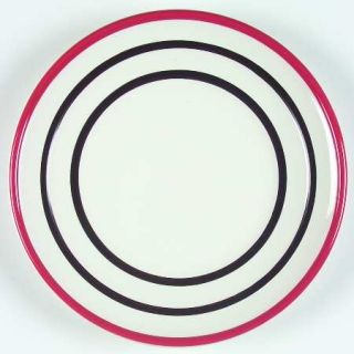 Pfaltzgraff Empire Red Salad Plate, Fine China Dinnerware   Charcoal Rim, Red Ve