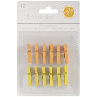 Essentials Wood Clothespins 1 12/pkg yellow   Orange
