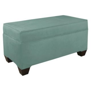 Skyline Bench Custom Upholstery Box Seam Bench 6225 Velvet Caribbean