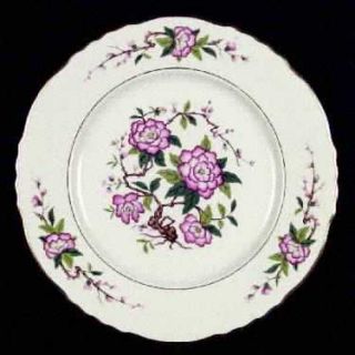 Syracuse Arlington Dinner Plate, Fine China Dinnerware   Pink Flowers,Green Leav