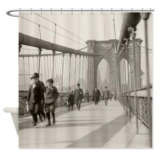  Brooklyn Bridge Pedestrians, 1909 Shower Curtain  Use code FREECART at Checkout