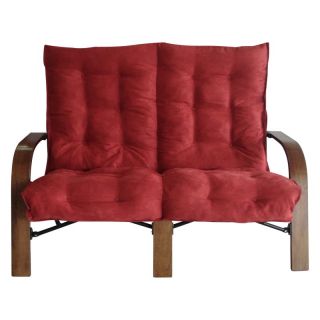 Foldable Loveseat with Micro Suede Cushion and Carry Bag   Cardinal Red Cushion