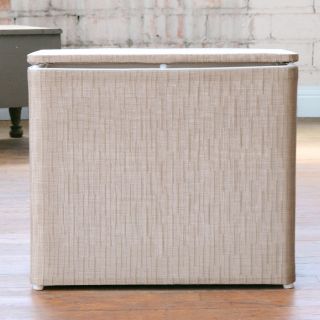 1530 Lamont Home Caprina Champagne Bench Hamper (ChampagneMatching hinged lid Clean with a damp clothDimensions 20.75 inches x 12.25 inches x 18 inches )