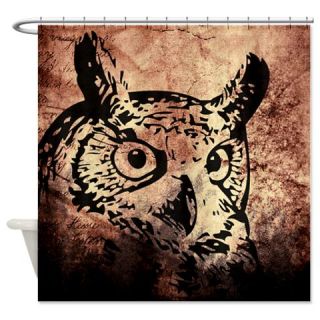  Old World Parchment Owl Shower Curtain  Use code FREECART at Checkout