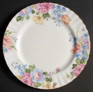 Royal Albert Beatrice Salad Plate, Fine China Dinnerware   Pink/Blue/Yellow    F