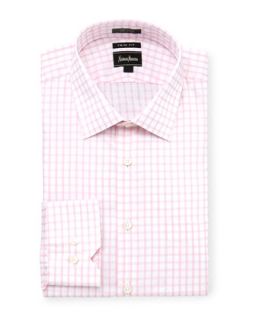 Trim Fit Regular Finish Windowpane Shirt, Pink