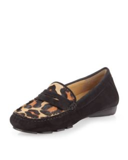 Robyn Suede Leopard Print Moccasin
