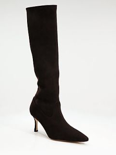 Manolo Blahnik Pascalare Suede Knee High Boots