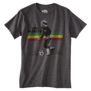 Soccer Bob Marley Mens Graphic Tee   Charcoal Heather XXL