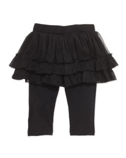 Ruffle Mesh Skirt with Leggings, Black, 12 14 Months