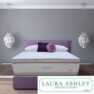 Laura Ashley Lavender Euro Pillowtop Super size Queen size Mattress And Foundation Sets (QueenSet includes Mattress and foundationSupport Contour plus encasing coil system   638 individually encased coils (queen coil density) reduce motion transfer to e