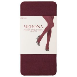 Merona Womens Premium Control Top Opaque Tights   Dark Red M Tall