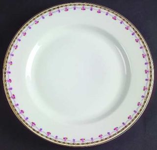 Heinrich   H&C 9703 Dinner Plate, Fine China Dinnerware   Pink Roses,Gray Laurel
