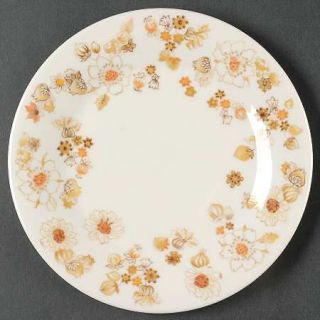 Royal Doulton Sundance Salad Plate, Fine China Dinnerware   White, Tan & Orange