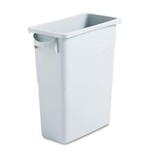 Rubbermaid Light Grey Slim Jim Waste Container With Handles (Light greyLarge handles are set high for lifting leverage and controlOptional lid sold separatelyCommercial model Slim JimMaterials PlasticDimensions 23.12 inches wide x 24.87 inches high x 1