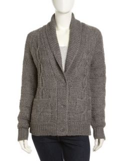 Cable Stitch Cardigan, Charcoal