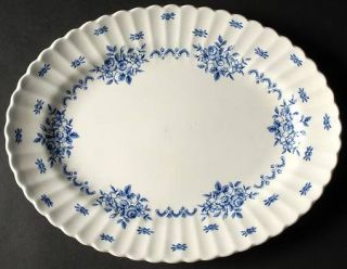 J & G Meakin Chatsworth Blue 12 Oval Serving Platter, Fine China Dinnerware   B