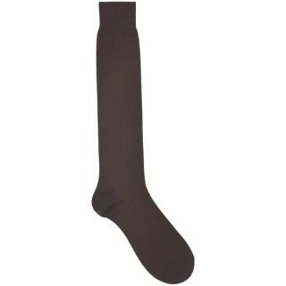 Pantherella Over the Calf Dress Socks   Egyptian Cotton (For Men)   BROWN (LARGE )