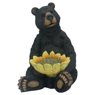 Alpine Black Bear Sitting with Sunflower Birdfeeder   GXT526