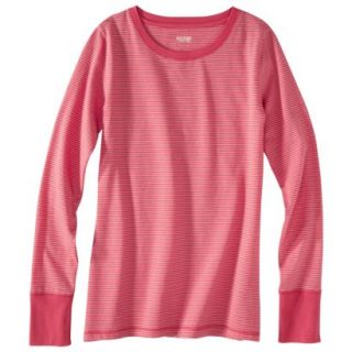Juniors Long Sleeve Crew Tee   Washed Red L(11 13)