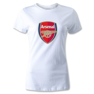 hidden Arsenal Crest Womens T Shirt (White)