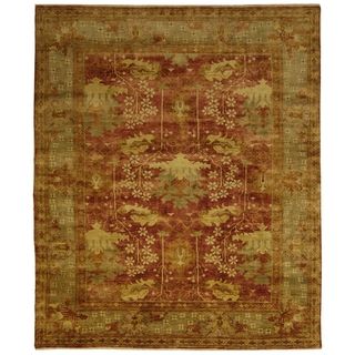Safavieh Hand knotted Oushak Red/ Green Wool Rug (9 X 12)