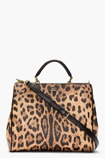 Dolce And Gabbana Brown Leopard_print Miss Sicily Shoulder Bag