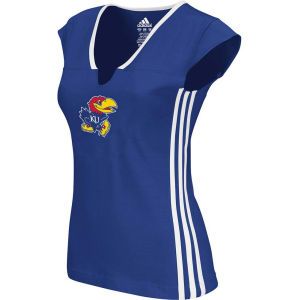 Kansas Jayhawks NCAA Womens Slit Neck T Shirt
