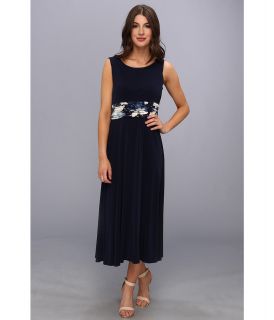 Jessica Howard 2Pc 3/4 Sleeve Swing Jacket Roushed Waist Dress Womens Dress (Blue)